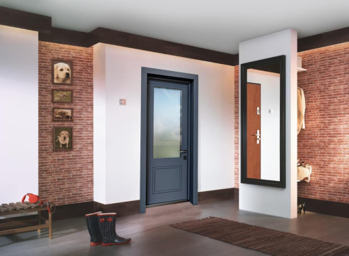 Входная дверь MRC-10511 серый RAL 7024 скрытые петли фото 3