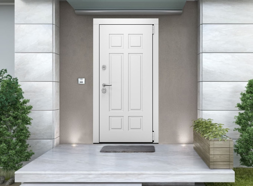 Входная дверь MRC-1111 белый RAL 9003 2 замка