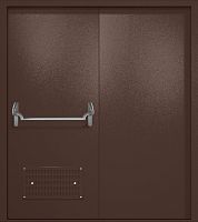 Двупольная техническая дверь RAL 8017 коричневая, вентиляция, антипаника ДТ-02-843