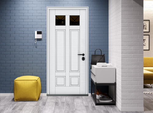 Входная дверь MRC-8717 белый лофт скрытые петли фото 3