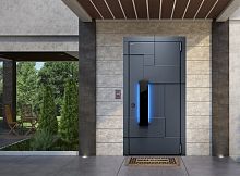 Входная дверь MRC-0730 рейлинг серый RAL 7024