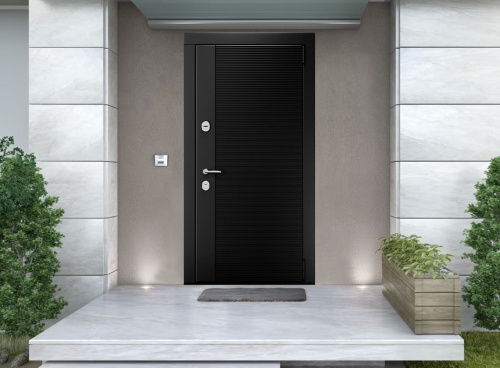 Входная дверь MRC-10426 черный RAL 9005 2 замка