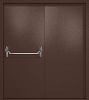 Двупольная противопожарная дверь EI-60 коричневая RAL 8017, антипаника ДМП-02-795