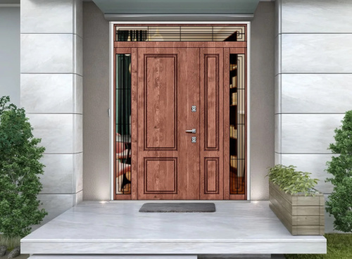 Входная дверь MRC-7529 экошпон RAL 9003 размер 2700x1800