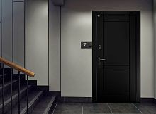 Входная дверь MRC-7727 черный RAL 9005 2 замка скрытые петли