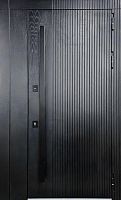 Металлическая дверь с боковой вставкой, с вертикальной ручкой и черными панелями МДФ Marcy MRC-1238