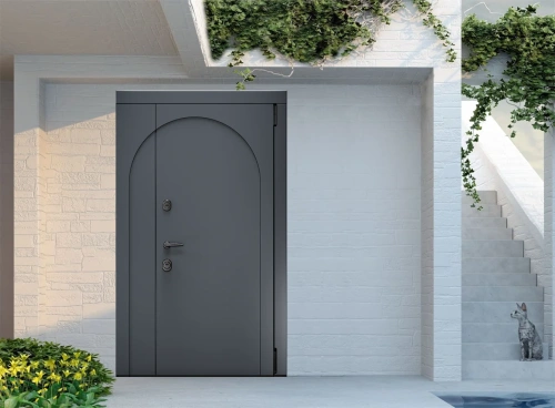 Входная дверь MRC-47412 серый RAL 9005 2 замка