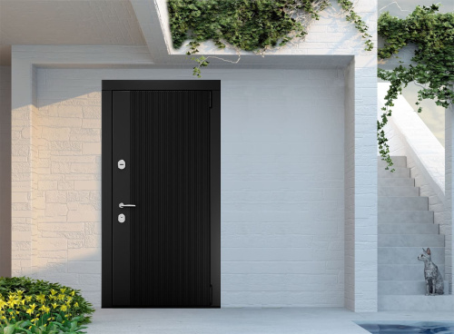 Входная дверь MRC-8027 черный RAL 9005 2 замка