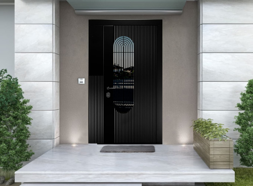 Входная дверь MRC-7229 черный RAL 9005 скрытые петли