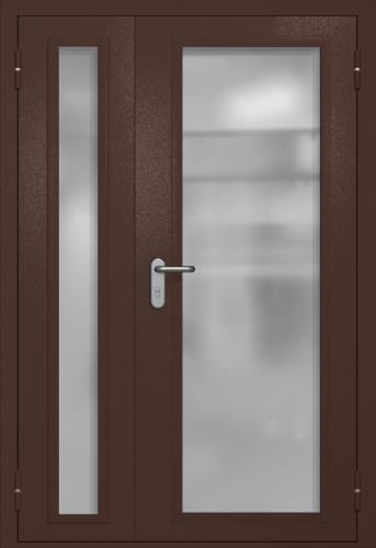 Полуторапольная противопожарная дверь EIW-60 RAL 8017, два максимальных стеклопакета ДМПО-02-791 Полуторапольная противопожарная дверь EIW-60 RAL 8017, два максимальных стеклопакета ДМПО-02-791
