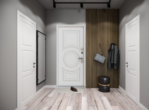 Входная дверь MRC-3211 белый RAL 9003 2 замка фото 3