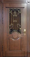 Входная дверь с МДФ с двух сторон, со стеклом, ковкой и теплоизоляцией Marcy MRC-168