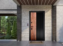 Входная дверь MRC-10710 черный RAL 9005 орех 2 замка