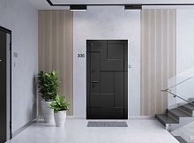 Входная дверь MRC-0743 черный RAL 9005 2 замка скрытые петли