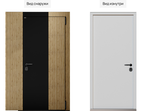 Входная дверь MRC-6027 черный RAL 9005 дуб фото 2