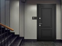 Входная дверь MRC-3330 черный RAL 9005 2 замка скрытые петли