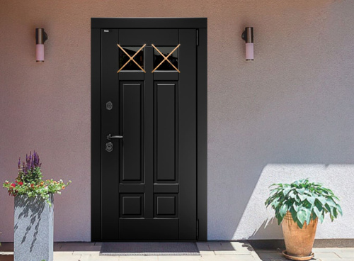 Входная дверь MRC-8739 черный RAL 9005  2 замка