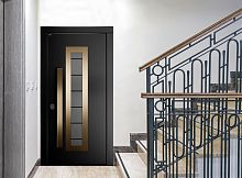 Входная дверь MRC-6329 рейлинг черный RAL 9005 скрытые петли