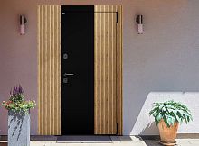 Входная дверь MRC-6029 черный RAL 9005 дуб 2 замка Guardian