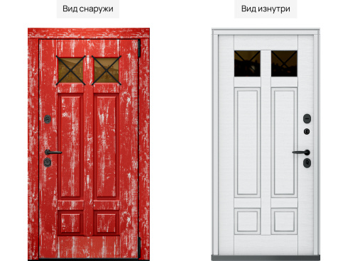Входная дверь MRC-8727 красный лофт 2 замка фото 2