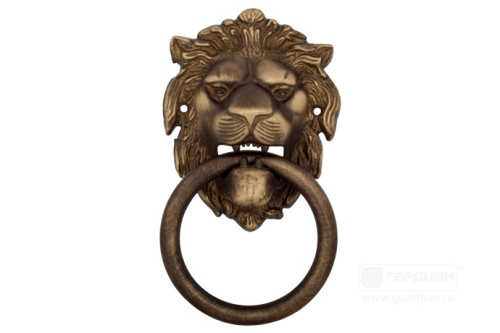 Кнокер Лев матовая бронза