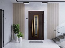 Входная дверь MRC-6318 рейлинг коричневый RAL 8019