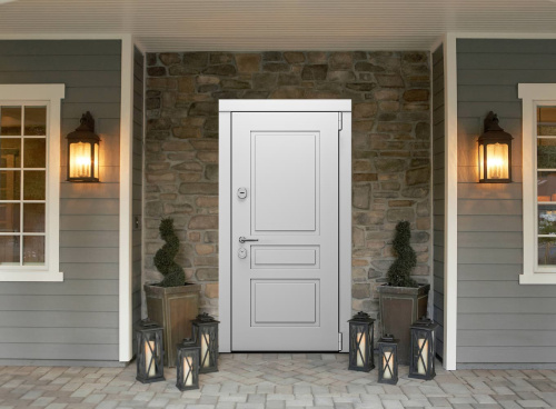 Входная дверь MRC-0411 белый RAL 9003 2 замка