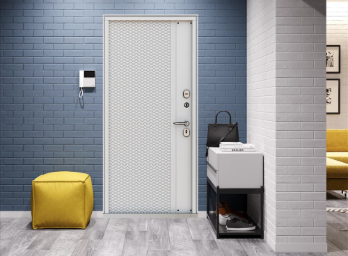 Входная дверь MRC-2111 белый RAL 9003 2 замка фото 3